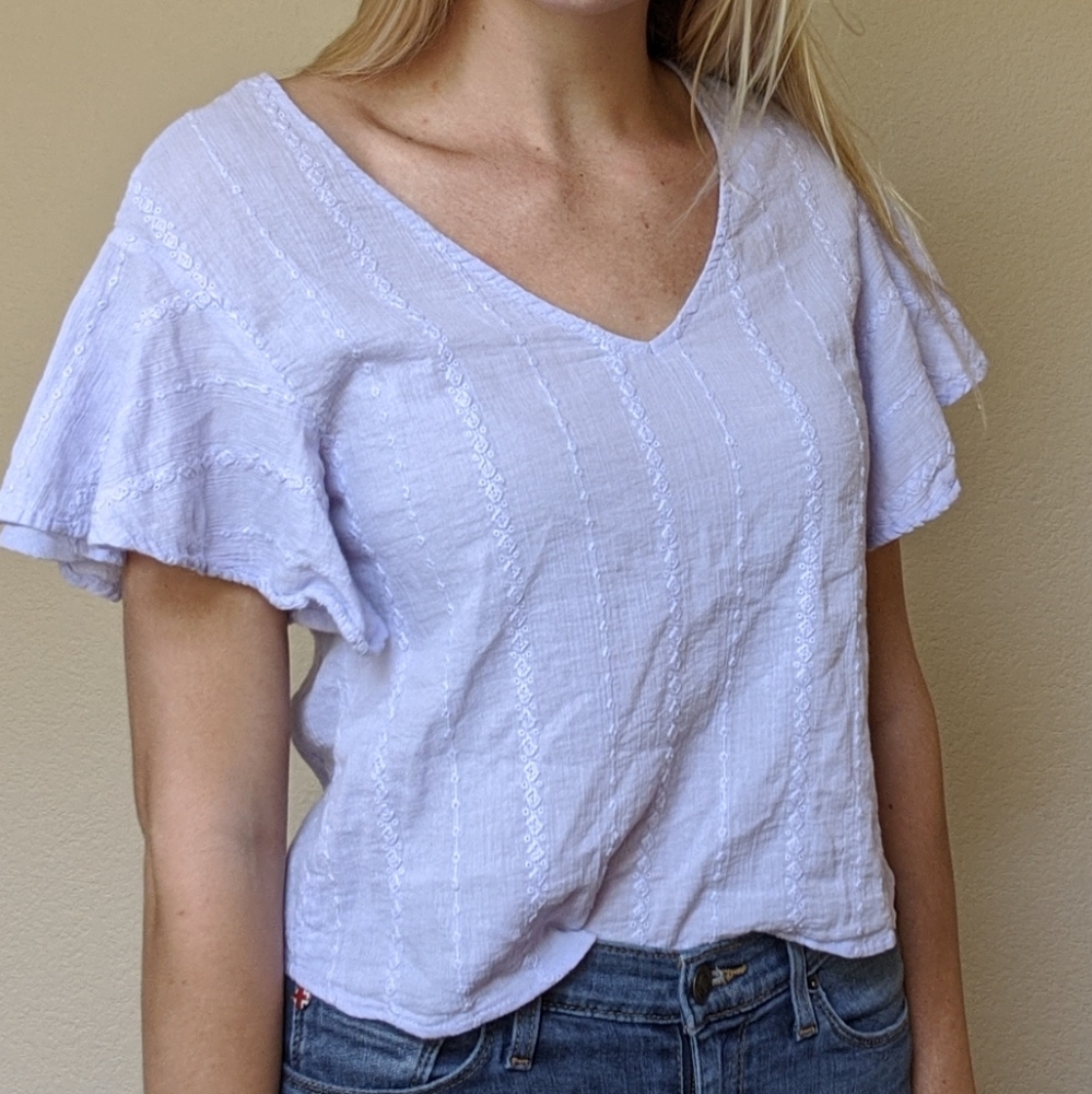 Lilac Ruffled Blouse - Picture 2 of 5